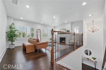 Chandelier, Fireplace, Interior, Recessed Lighting, Wood Texture Flooring