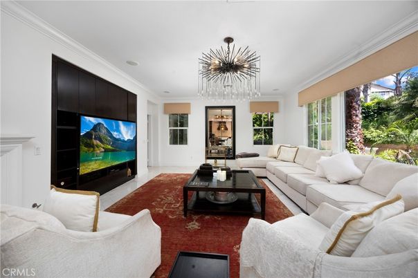 Chandelier, Fireplace, Interior, Living room, Recessed Lighting