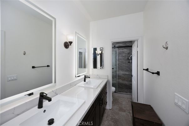 Bathroom, Dual Sink Vanities, Glass Shower, Interior