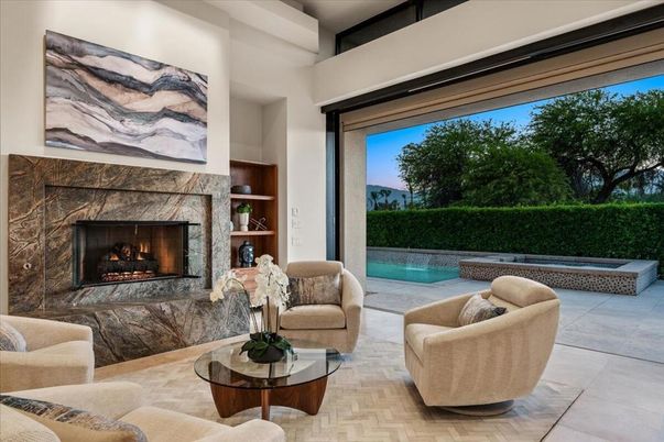 Fireplace, Interior, Living room, Pool