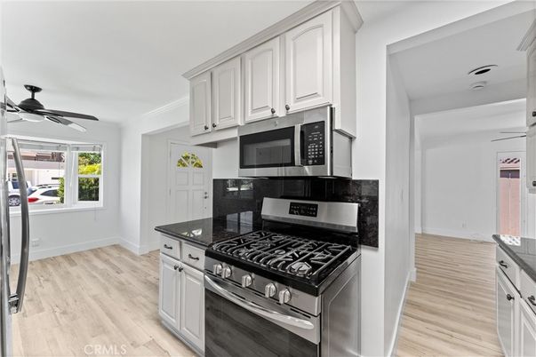 Interior, Kitchen, Stainless Steel Appliances, Wood Texture Flooring