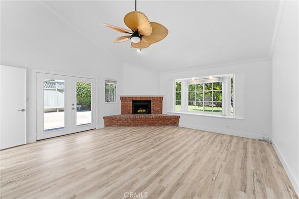 Empty room, Fireplace, Interior, Wood Texture Flooring