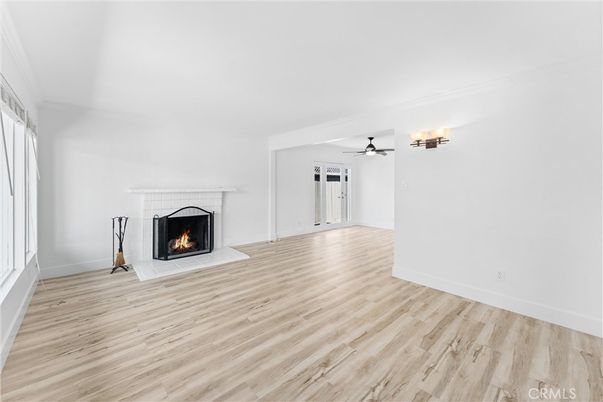 Empty room, Fireplace, Interior, Wood Texture Flooring
