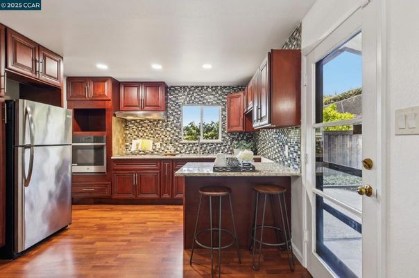 Interior, Kitchen, Recessed Lighting, Wood Texture Flooring