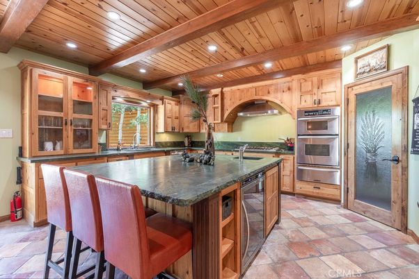 Interior, Kitchen, Recessed Lighting, Stainless Steel Appliances, Wooden Beams, Wooden Ceilings
