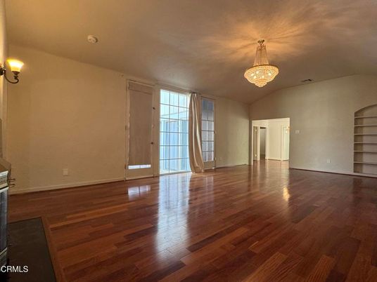Chandelier, Empty room, Interior, Wood Texture Flooring