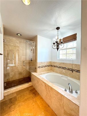 Bathroom, Chandelier, Glass Shower, Interior, Recessed Lighting