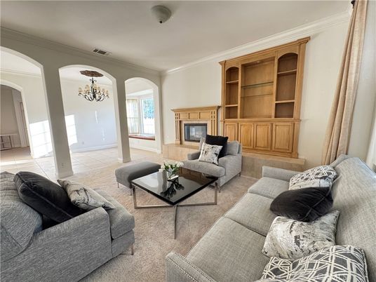 Chandelier, Fireplace, Interior, Living room