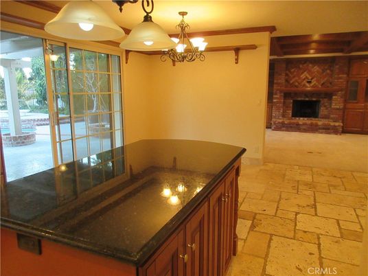 Chandelier, Fireplace, Interior