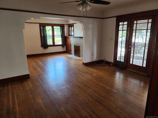 Empty room, Fireplace, Interior, Wood Texture Flooring