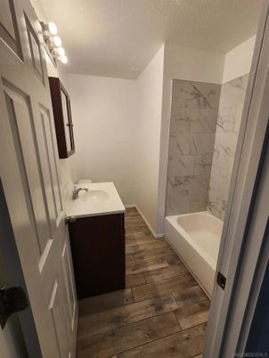 Bathroom, Interior, Marble Walls, Wood Texture Flooring