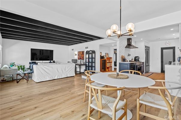 Dining room, Interior, Kitchen, Living room, Pendant Lights, Recessed Lighting, Wood Texture Flooring