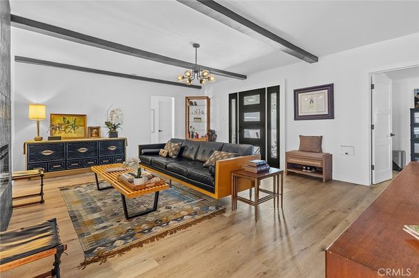 Interior, Living room, Pendant Lights, Wooden Beams, Wood Texture Flooring