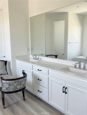 Bathroom, Dual Sink Vanities, Interior, Wood Texture Flooring