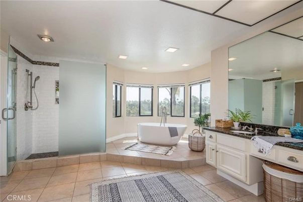 Bathroom, Dual Sink Vanities, Free Standing Baths, Glass Shower, Interior, Recessed Lighting