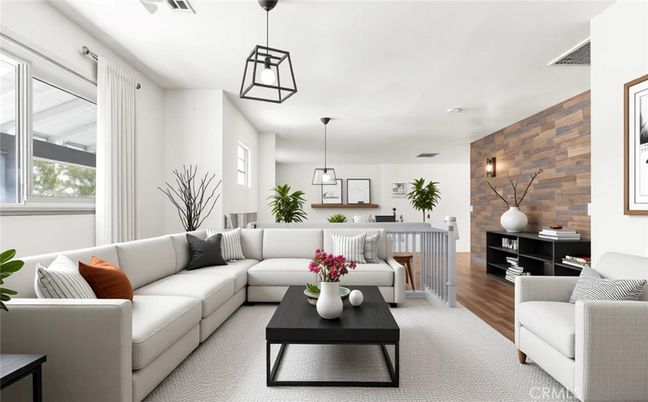 Interior, Living room, Pendant Lights, Stone Walls, Wood Texture Flooring, Wooden Walls
