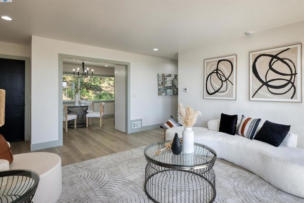 Chandelier, Interior, Living room, Recessed Lighting, Wood Texture Flooring