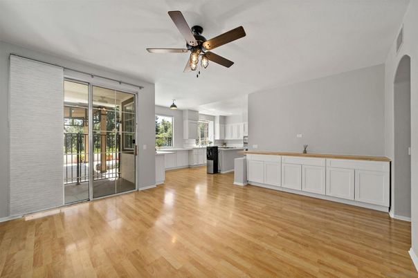 Empty room, Interior, Kitchen, Wood Texture Flooring