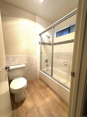 Bathroom, Glass Shower, Interior, Wood Texture Flooring