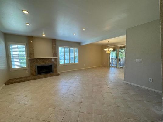 Chandelier, Empty room, Fireplace, Interior, Recessed Lighting