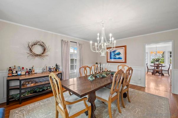 Chandelier, Dining room, Interior, Wood Texture Flooring