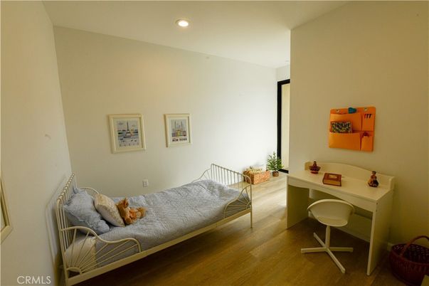 Bedroom, Home Office, Interior, Recessed Lighting, Wood Texture Flooring