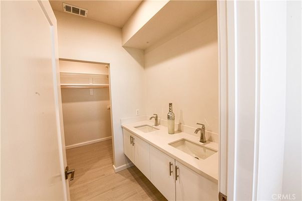 Bathroom, Dual Sink Vanities, Interior, Wood Texture Flooring