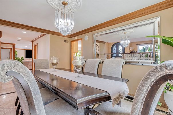 Chandelier, Dining room, Interior, Recessed Lighting