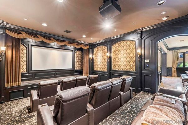 Home Theatre Room, Interior, Projection Screen, Recessed Lighting, Theatre Room