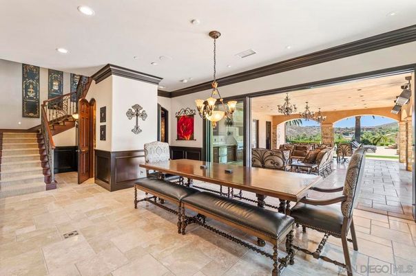 Chandelier, Dining room, Interior, Recessed Lighting
