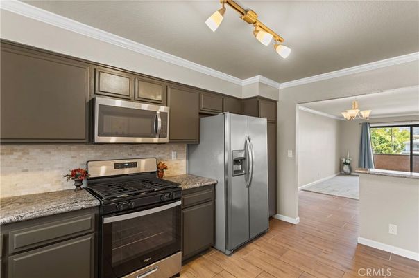 Interior, Kitchen, Stainless Steel Appliances, Wood Texture Flooring