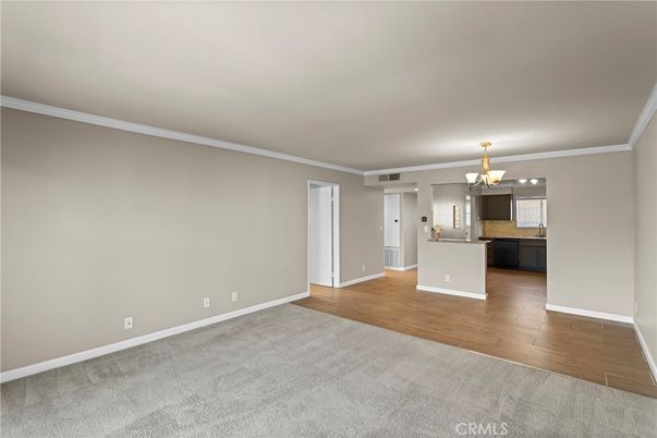 Chandelier, Empty room, Interior, Kitchen, Wood Texture Flooring