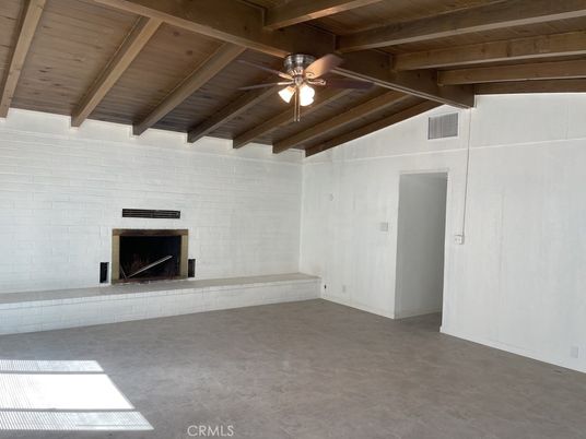 Empty room, Fireplace, Interior, Wooden Beams, Wooden Ceilings