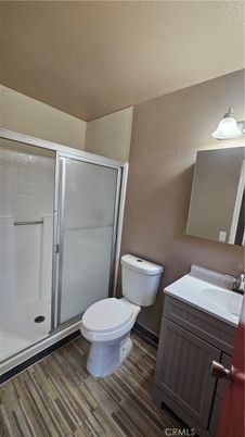 Bathroom, Glass Shower, Interior, Wood Texture Flooring