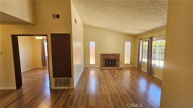 Empty room, Fireplace, Interior, Wood Texture Flooring