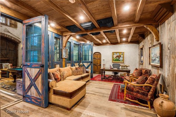Game Room, Interior, Living room, Recessed Lighting, Wooden Beams, Wooden Ceilings, Wood Texture Flooring