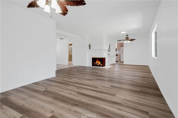 Empty room, Fireplace, Interior, Wood Texture Flooring