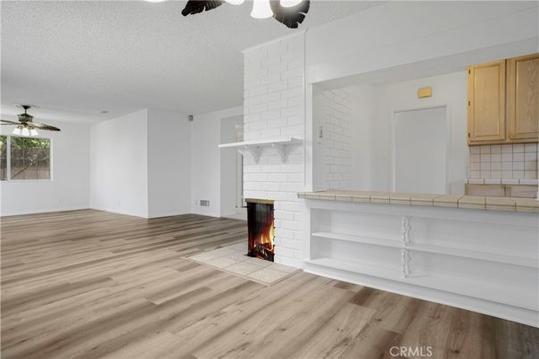 Empty room, Fireplace, Interior, Wood Texture Flooring