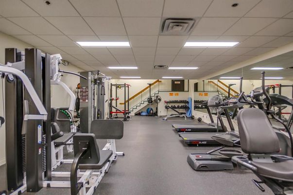 Fitness Equipment, Gym, Interior, Recessed Lighting