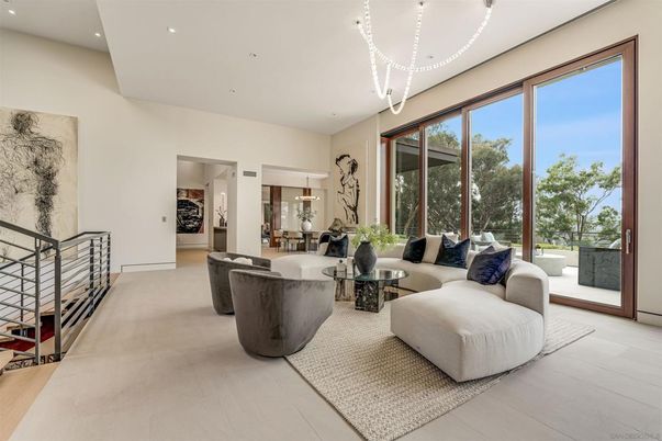 Dining room, Interior, Living room, Pendant Lights, Recessed Lighting, Wood Texture Flooring
