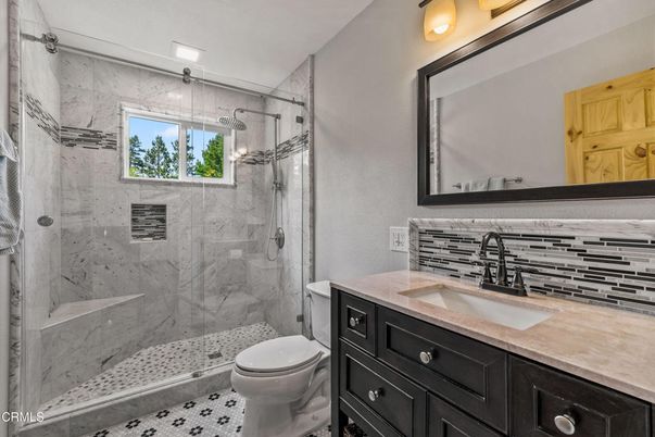 Bathroom, Glass Shower, Interior, Marble Walls