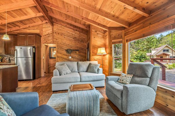 Interior, Kitchen, Living room, Pendant Lights, Wooden Beams, Wooden Ceilings, Wood Texture Flooring, Wooden Walls