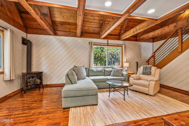 Interior, Living room, Recessed Lighting, Wooden Beams, Wooden Ceilings, Wood Texture Flooring
