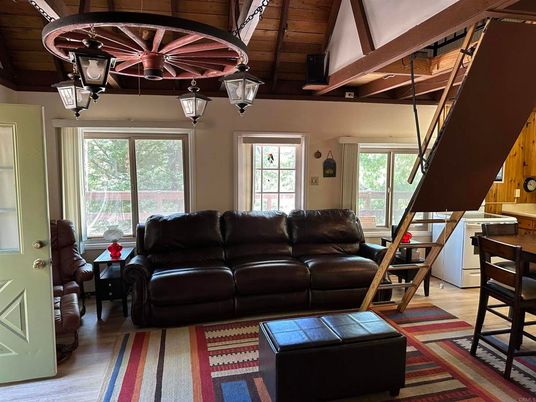 Chandelier, Interior, Living room, Wooden Beams, Wooden Ceilings, Wood Texture Flooring