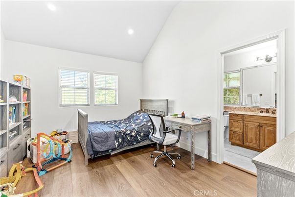 Bedroom, Home Office, Interior, Recessed Lighting, Wood Texture Flooring
