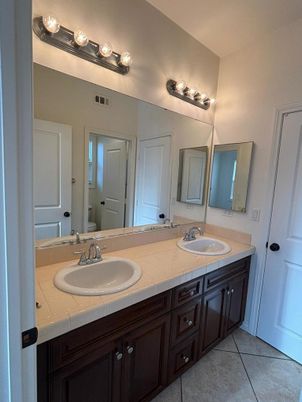 Bathroom, Dual Sink Vanities, Interior, Tile Countertops