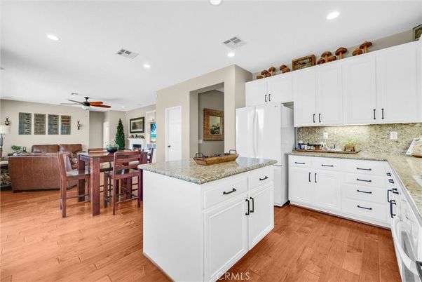 Dining room, Interior, Kitchen, Recessed Lighting, Wood Texture Flooring