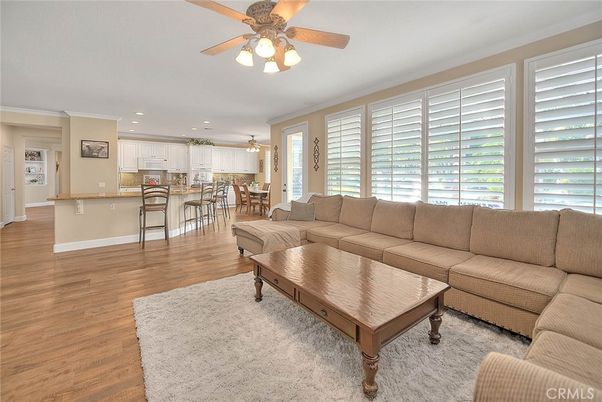 Dining room, Interior, Kitchen, Living room, Recessed Lighting, Wood Texture Flooring