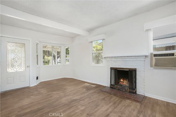 Empty room, Fireplace, Interior, Wood Texture Flooring