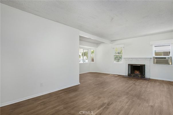 Empty room, Fireplace, Interior, Wood Texture Flooring